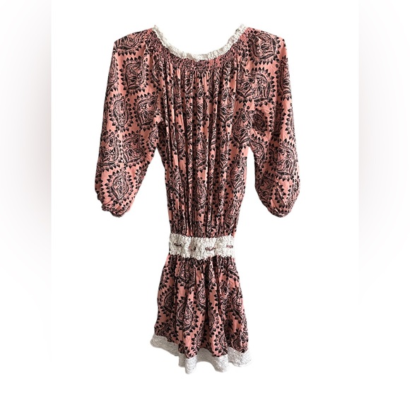 Free People Off The Shoulder Coral Boho Dress EUC Size Medium - Picture 5 of 9